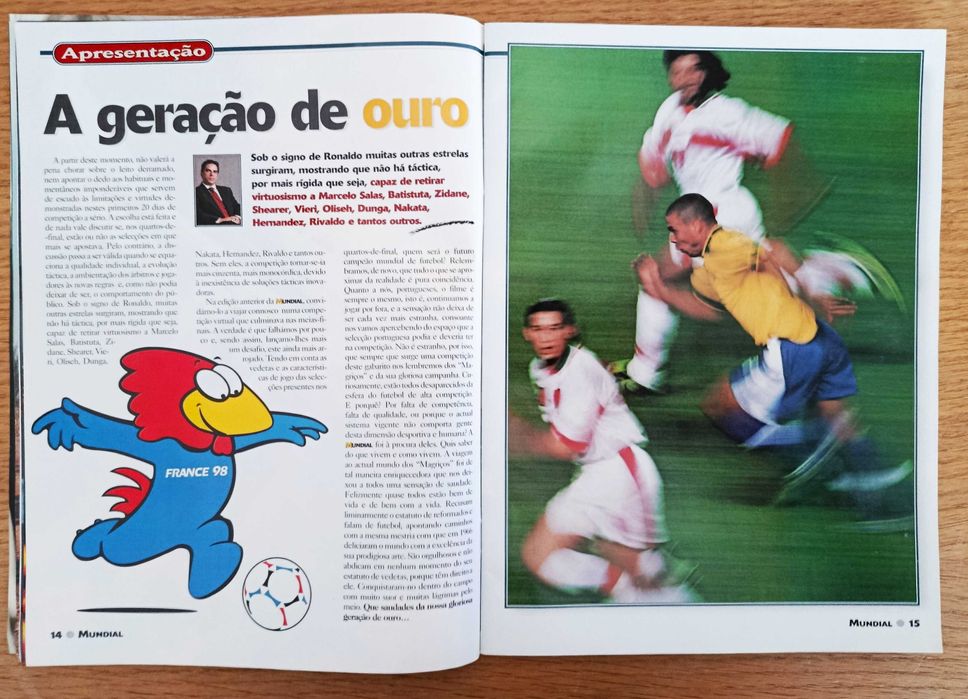 Revista Mundial de 1998 - França 98 + poster de Michel Preud´Homme