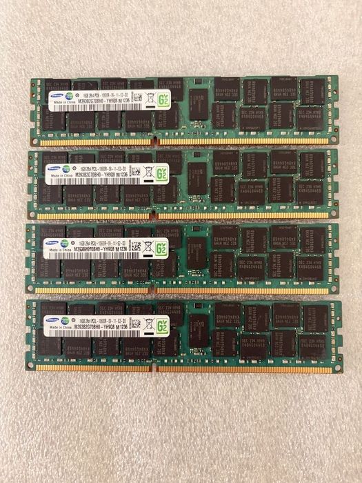 RDIMM ECC 4x16GB SAMSUNG 64Gb 2Rx4 PC3L-10600R M393B2G70BH0