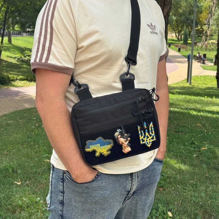 Тактическая мужская сумка через плечо для шевронов барсетка мессенджер