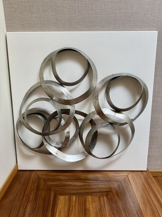 2 Quadros decorativos circulos de metal