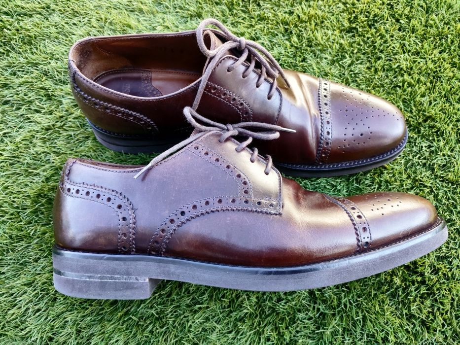 Sapatos Derby de couro castanho da Lottusse, Tam. 42,5