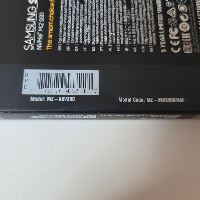 Новий Samsung SSD 980 250 Gb. MZ-v8v250b/am NVMe