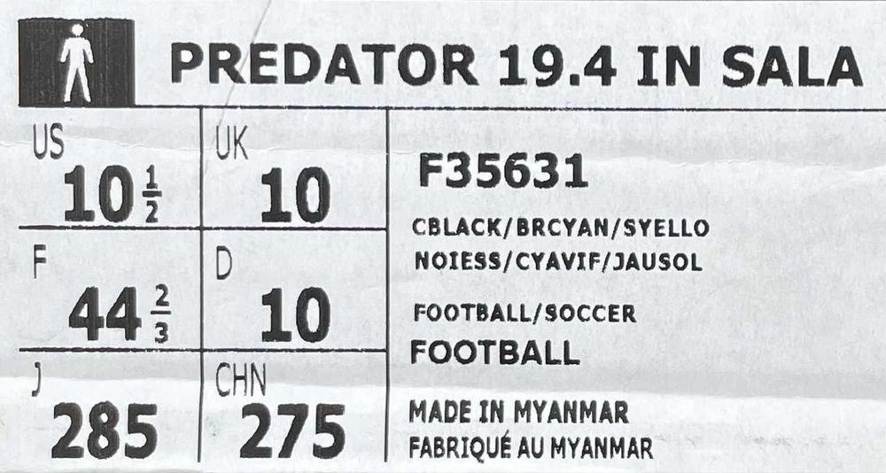 Buty halowe Adidas Predator 19.4 IN SALA, rozmiar 44 43 Nowe
