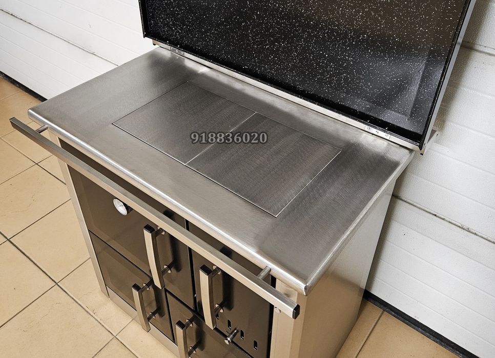 Fogão Lenha Inox Cor Preto - Novos - Fabrico Nacional