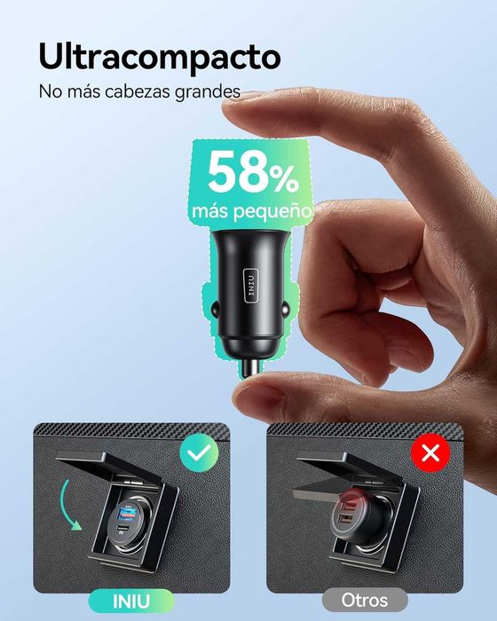 INIU Carregador de carro carregamento rápido-  NOVO