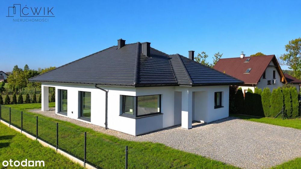 Nowoczesny dom parterowy 123,85 m² | 8,2 ar | 2,5 km od Bochni