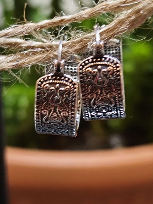 Posrebrzane kolczyki koła w stylu vintage boho