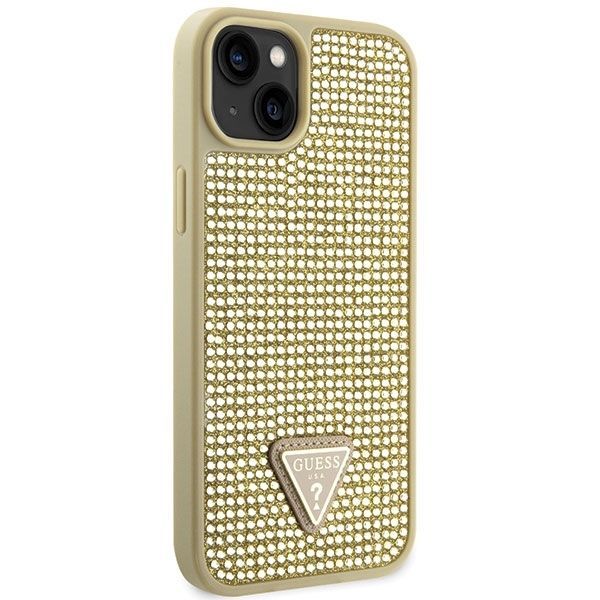 Guess Futerał Do Iphone 13 / 14 / 15 (Rhinestone Triangle) Złoty