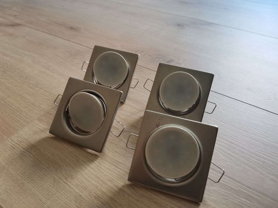 Zestaw ramki srebrne halogen ramka oprawa szczotkowane żarówki Led