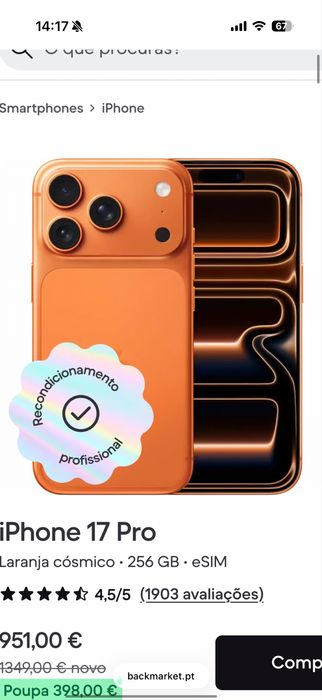 Iphone 17 pro laranja