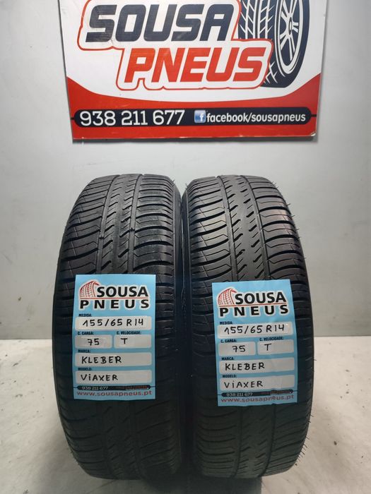 2 Pneus semi novos kleber 155/65R14 Oferta dos Portes