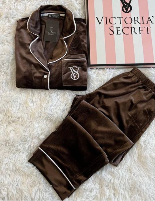 Жіноча піжама бархат victoria’s secret, оксамитова піжама, розмір S М