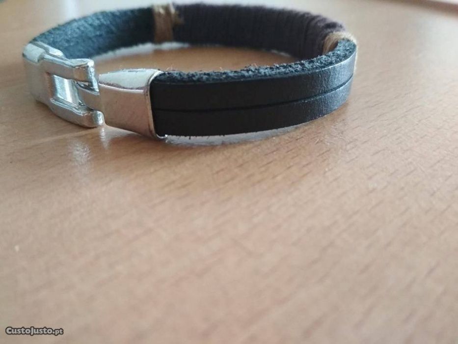 Pulseira de pele genuína