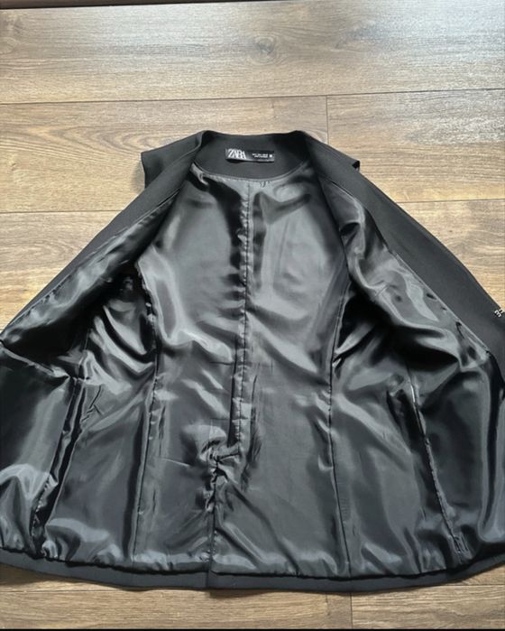 Zara czarna long jamizelka elegancka L 40