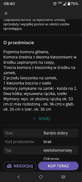 Plecak walizka z kółkami i rączka Kubuś
