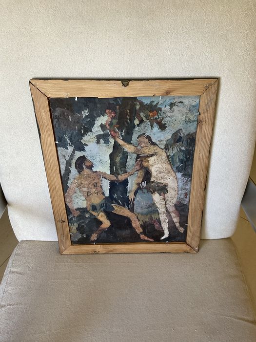 Arte sacra Pintura Adao e Eva