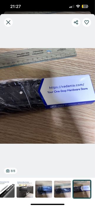 Jogo corrediças para gaveta preto Vadania - NOVO