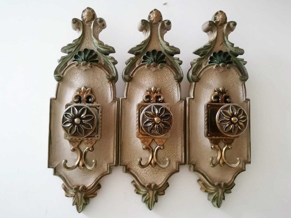 Antiguidades mesa para hall e espelho + cabide de parede a condizer