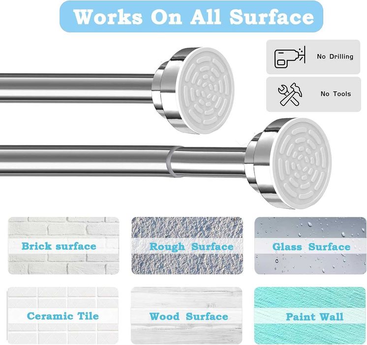 Nowy drążek regulowany / karnisz / wieszak / 90-160cm / srebrny !1786!