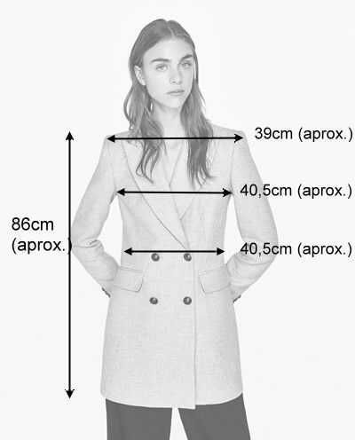 Casaco/Sobretudo cinzento cruzado da Zara T: L Novo