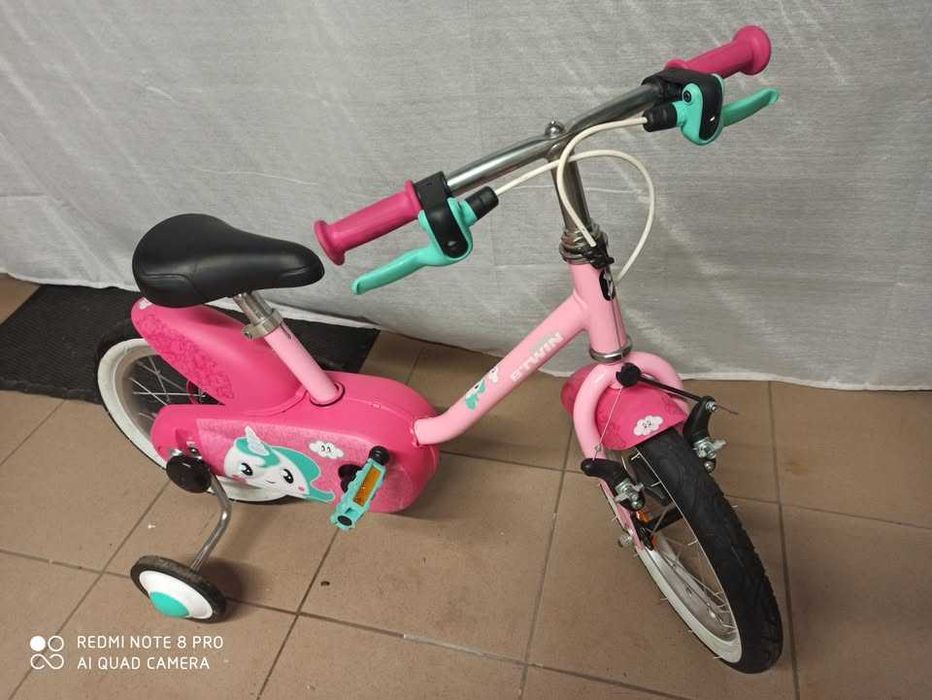 Rowerek Dzieciecy 14 cali Btwin + Kółka Boczne, i Kask gratis--OKAZJA