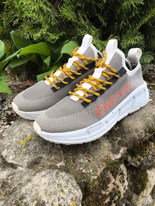 OKAKI Sneakersy Męskie Recycled | Rozmiar 41 | Szary & Pomarańczowy