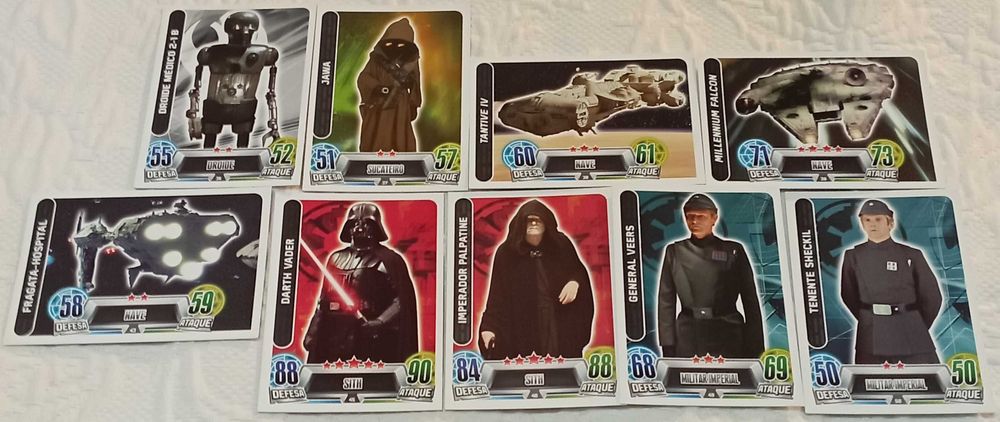 66 trading cards star wars - force attax (topps)