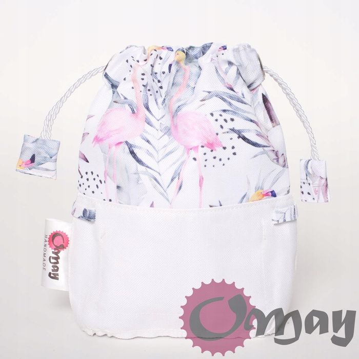 Biały organizer do OBAG POCKET MICRO worek flamingi pastelowe OMAY