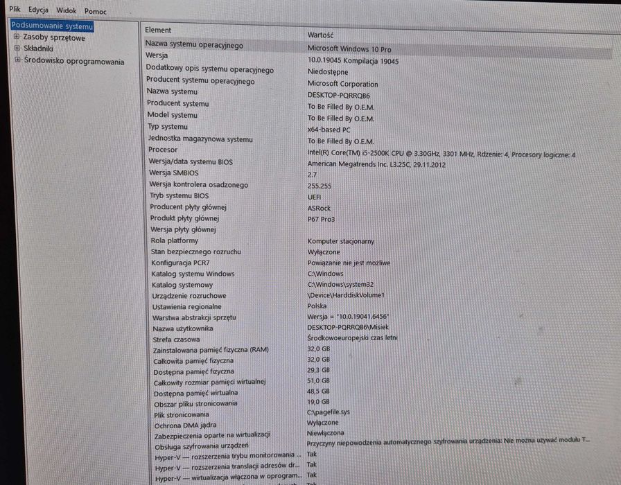 Komputer i5 2500k - Asrock P67 Pro3 - 32 GB RAM