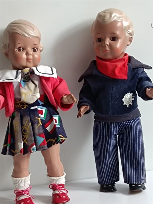 Lalki Schildkrot ,para z żołwikiem Germany. Kolekcjonerskie .