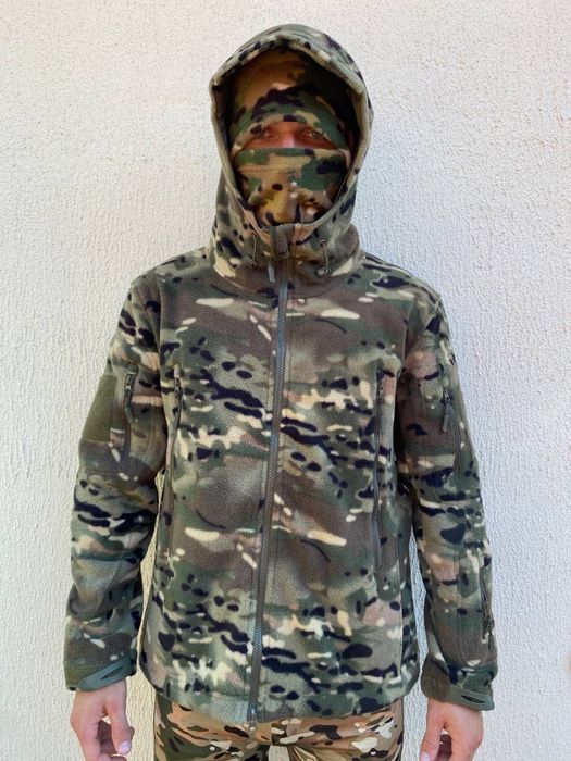 Флісова кофта 300г/м2 мультикам, Фліска з капюшоном чоловіча, флиска