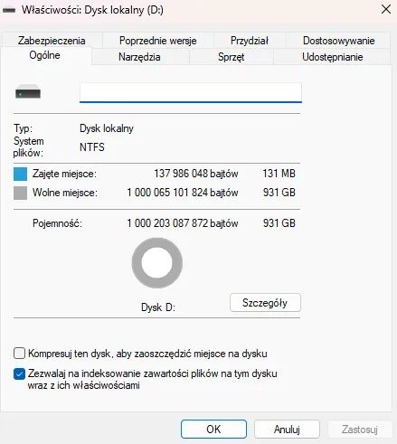 Dysk SSD M2 NVME 1TB Kingstone NV3 - 380h pracy
