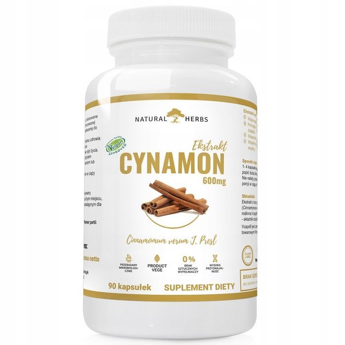 Cynamon Cejloński Ekstarkt 600mg Cukier Glukoza 90