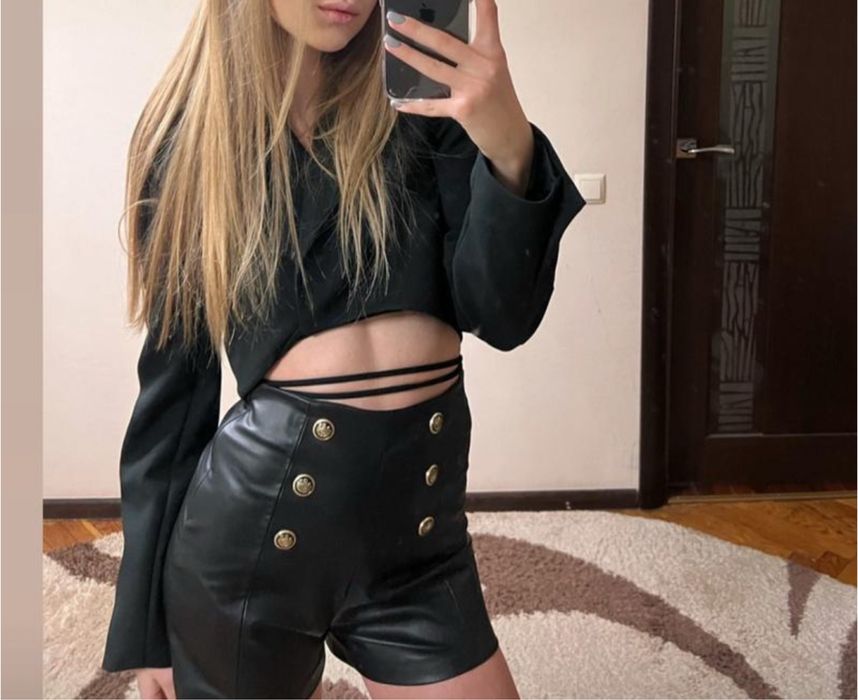 Шкіряні шорти ZARA