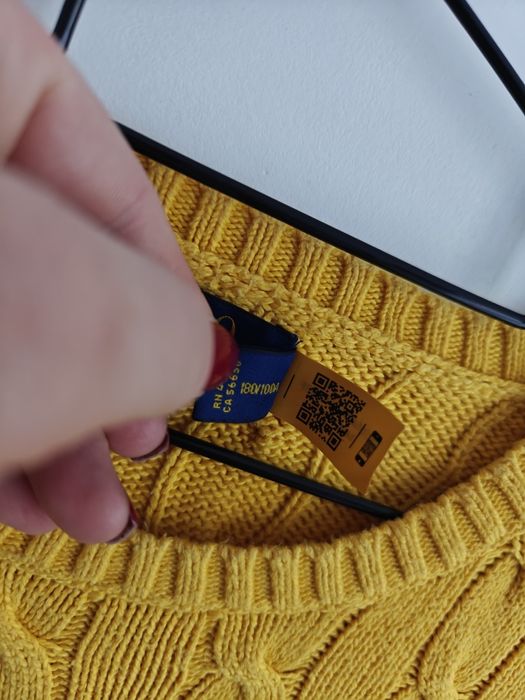 Ralph Lauren sweter warkocz męski logowany  L