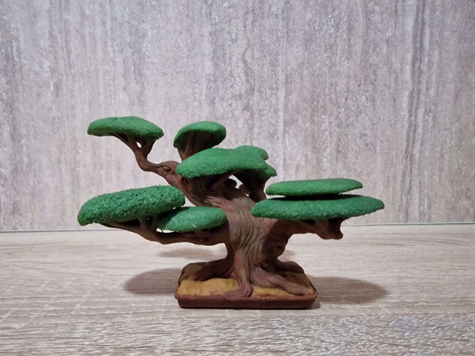 Drzewko Bonsai wydruk żywiczny ręcznie malowany ozdoba roślina prezent