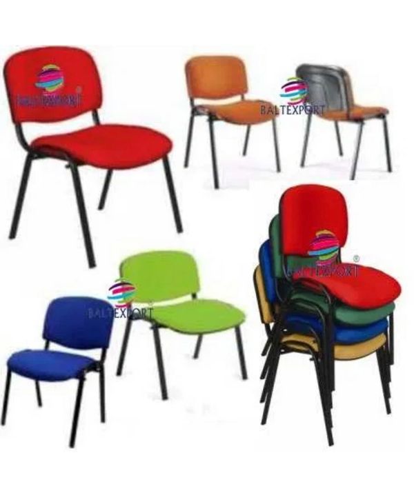 Cadeira Visitante Fixa 4 Pes Multiusos Reunião Igreja Rev. Tecido Pele