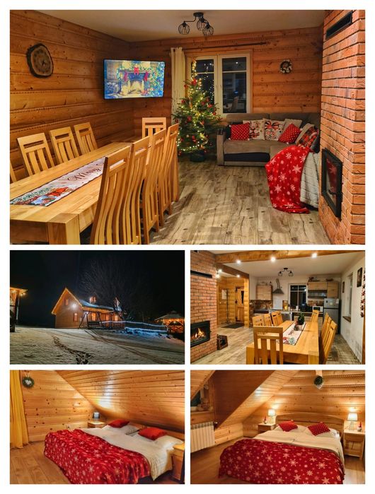 Całoroczny domek w Bieszczadach z kominkiem jacuzzi bania ferie Bieszc