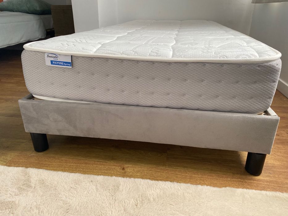 Cama de Veludo com colchão