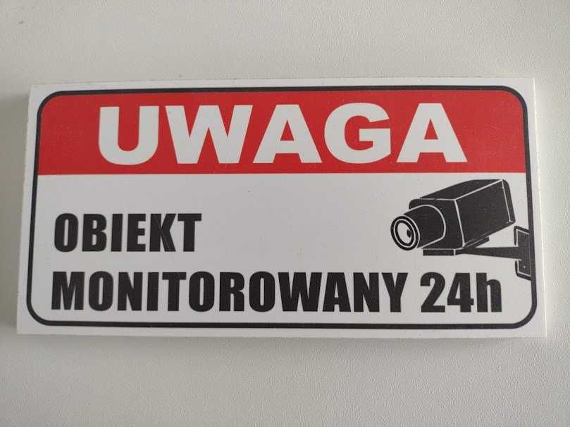UWAGA KAMERA obiekt monitorowany plakietka 10x20cm naklejka szyld