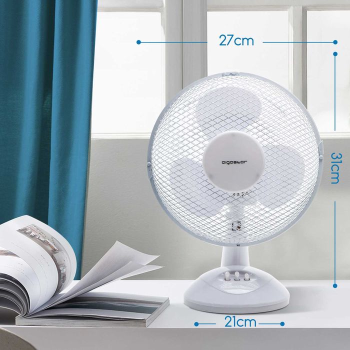 NOVO - Aigostar Vicki – Ventilador/ ventoinha de mesa Branco