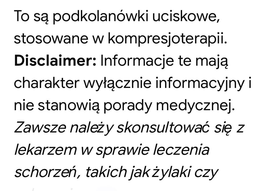 Podkolanówki uciskowe