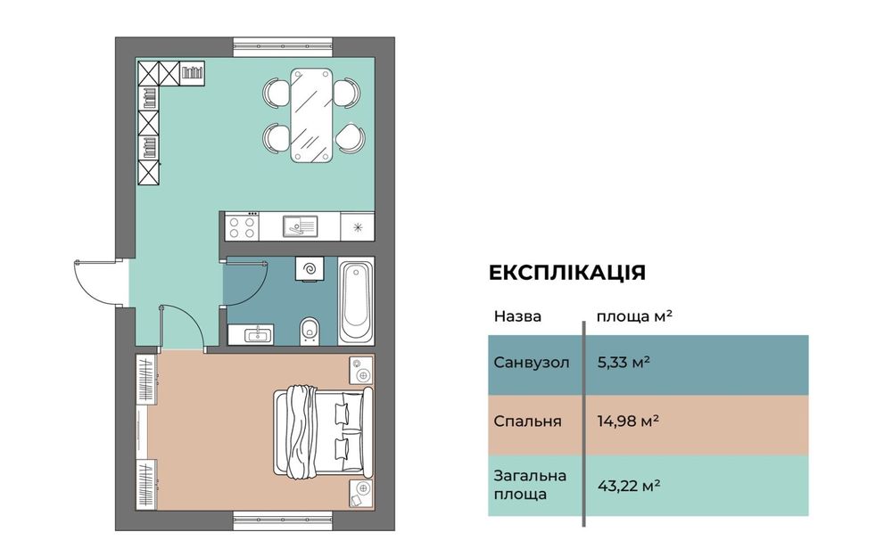 Двокімнатна квартира у Ременові
Розстрочка без банку — напряму від заб
