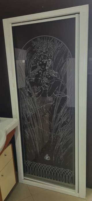 Frontal de duche decorado com 80,5x187,5