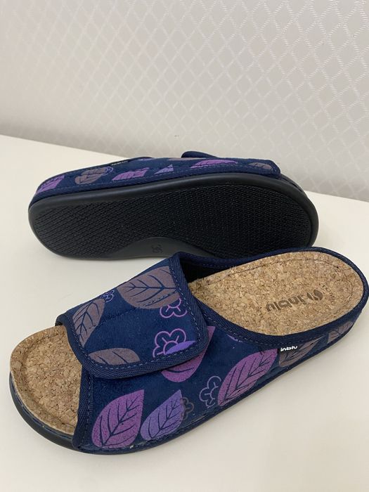 Жіночі ортопедичні тапочки Inblu на липучці,коркова устілка.