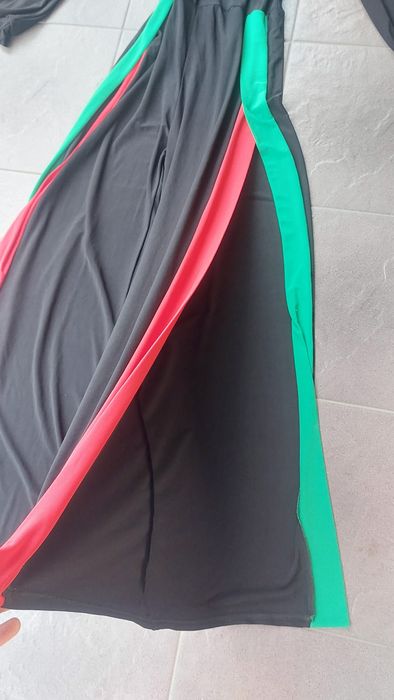 Kombinezon długi rozcięcia lampasy szerokie nogawki M/L Nowy