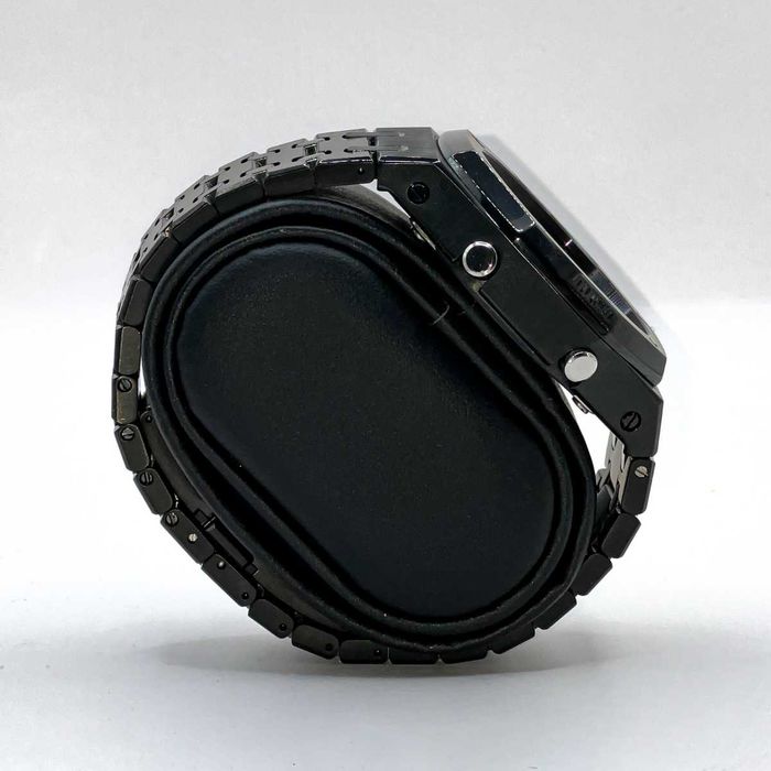 Spersonalizowany Czarny Stalowy Casio G-SHOCK Niebieskie Akcenty