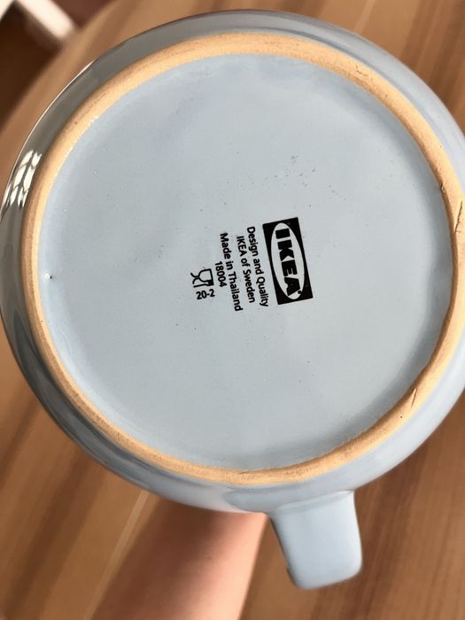 Niebieski imbryk czajnik ikea vardragen pastel baby blue ceramika