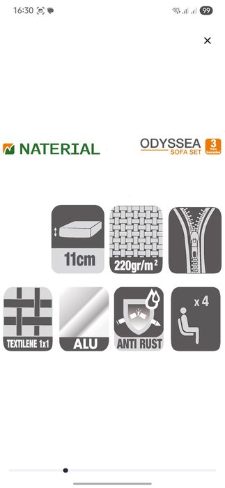 Conjunto Jardim 4 lugares aluminio