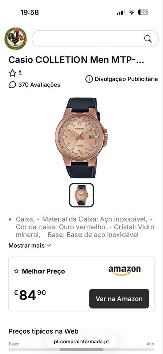 Relógio Casio MTP -E173